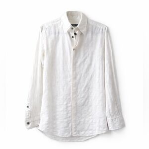 Dolce & Gabbana White Textured Button Down Shirt 15/38 Made in Italy